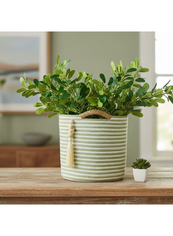 سلة زرع ديكور يدوية بتصميم مخطط